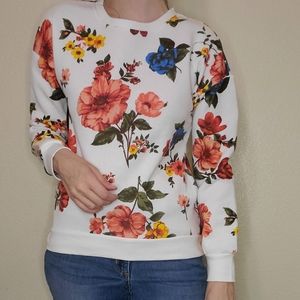 M? White floral Walmart sweater